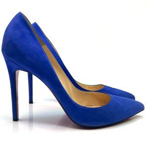 Christian Louboutin Pigalle 100 Blue Suede RARE SIZE Heels 43